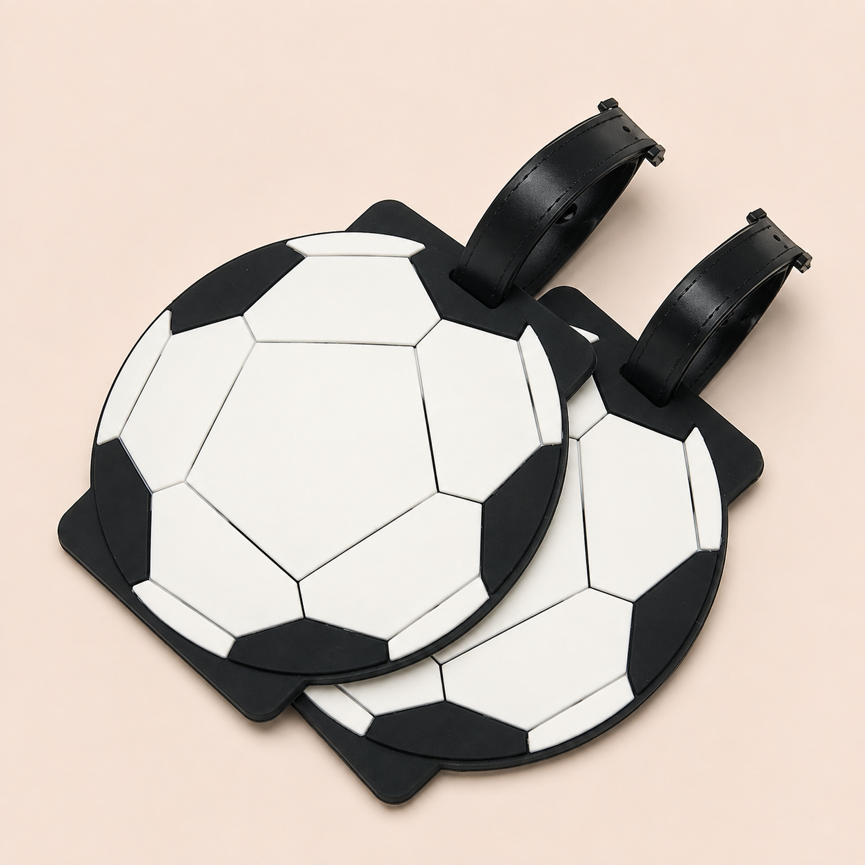 Soccer Ball Luggage Tags for Suitcases & Travel Bags – 2 Pack